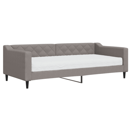 Sofá-cama, Sofá conversível com colchão 90x200 cm tecido cinzento-acastanhado