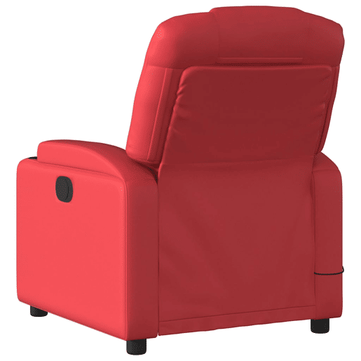 Poltrona de massagens reclinável - Poltrona relax couro artificial vermelho