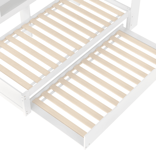 Sofá-cama, 90 x 200 cm - Com cama extraível, 2 portas USB, com estrado - Branco Sofá-cama, 90 x 200 cm - Com cama extraível, 2 portas USB, com estrado - Branco