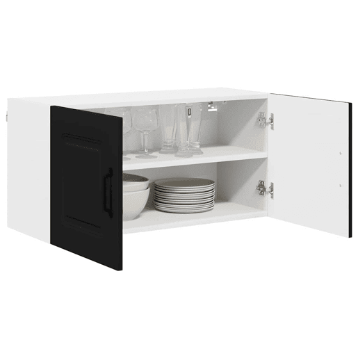 Armário de cozinha suspenso - armario de cocina colgante com porta Preto 80 x 31 x 40 cm