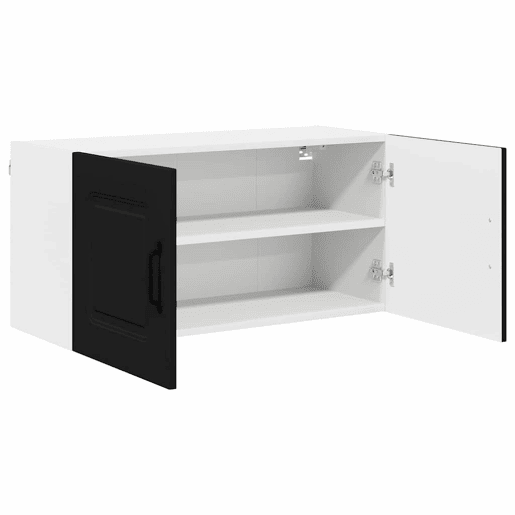 Armário de cozinha suspenso - armario de cocina colgante com porta Preto 80 x 31 x 40 cm