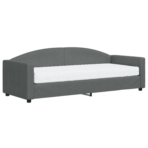 Sofá-cama, Sofá conversível com colchão 80x200 cm tecido cinzento-escuro