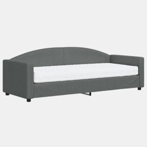Sofá-cama, Sofá conversível com colchão 80x200 cm tecido cinzento-escuro