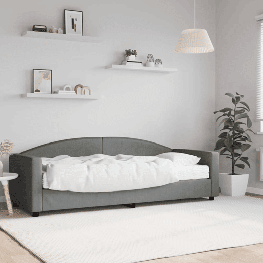 Sofá-cama, Sofá conversível com colchão 80x200 cm tecido cinzento-escuro
