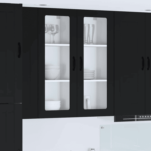 Armário de cozinha suspenso - armario de cocina colgante com porta Preto 40 x 31 x 100 cm