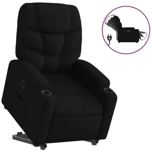 Poltrona reclinável - Poltrona relax elétrica tecido preto