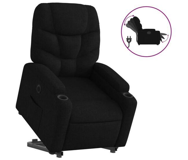 Sillón eléctrico reclinable elevable - sillón relax de tela negro