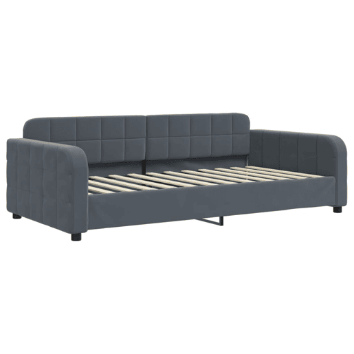 Sofá-cama, Sofá conversível 100x200 cm veludo cinzento-escuro Sofá-cama, Sofá conversível 100x200 cm veludo cinzento-escuro