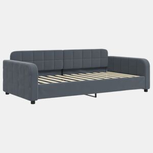 Sofá-cama, Sofá conversível 100x200 cm veludo cinzento-escuro