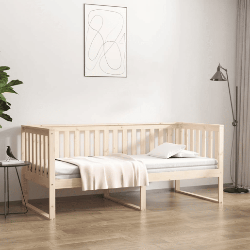 Sofá-cama, Sofá conversível sem colchão 90x190 cm madeira de pinho maciça