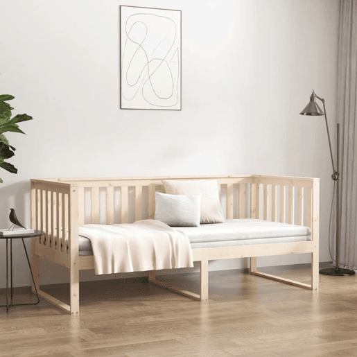 Sofá-cama, Sofá conversível sem colchão 90x190 cm madeira de pinho maciça