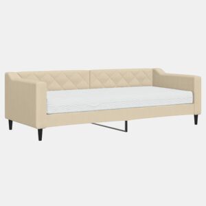 Sofá-cama, Sofá conversível com colchão 80x200 cm tecido cor creme
