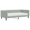 Sofá-cama, Sofá conversível com colchão 90x190 cm veludo cinzento-claro