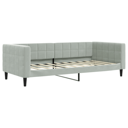 Sofá-cama, Sofá conversível com colchão 90x190 cm veludo cinzento-claro