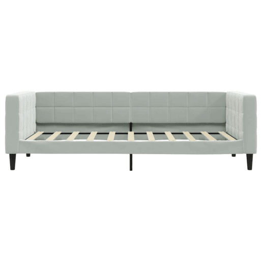 Sofá-cama, Sofá conversível com colchão 90x190 cm veludo cinzento-claro