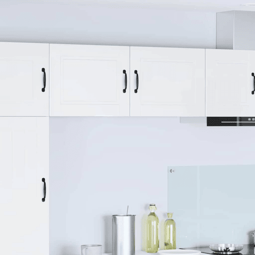 Lote de 2 Armários de cozinha suspendidos - Cozinha modular Colgantes com porta Branco Brilhante