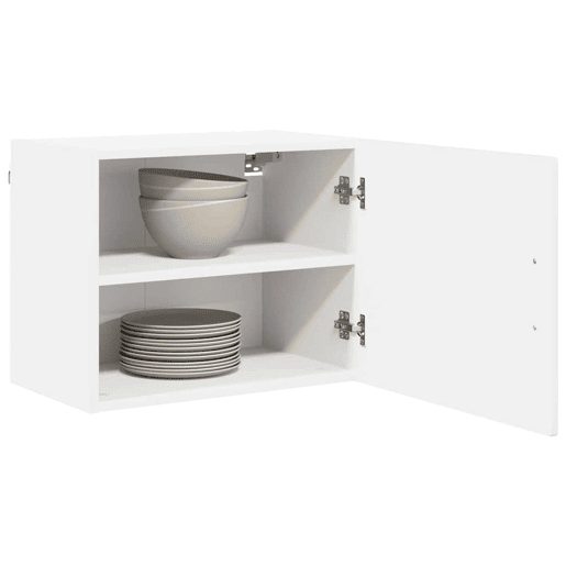 Lote de 2 Armários de cozinha suspendidos - Cozinha modular Colgantes com porta Branco Brilhante