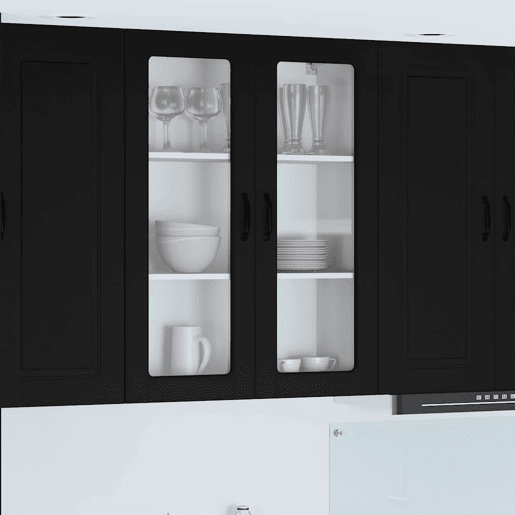 Armário de cozinha suspenso - armario de cocina colgante com porta Preto 80 x 31 x 100 cm