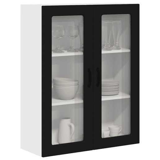 Armário de cozinha suspenso - armario de cocina colgante com porta Preto 80 x 31 x 100 cm