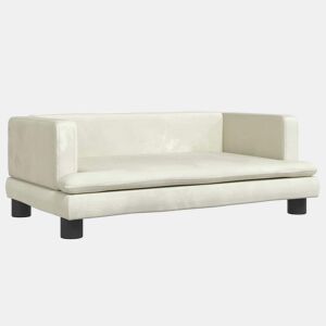 Sofá infantil, Sofá para criança 80x45x30 cm veludo cor creme