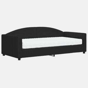 Sofá-cama, Sofá conversível com colchão 90x190 cm tecido preto