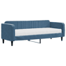 Sofá-cama, Sofá conversível com colchão 80x200 cm veludo azul