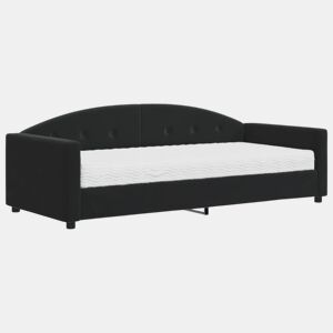 Sofá-cama, Sofá conversível com colchão 90x190 cm veludo preto