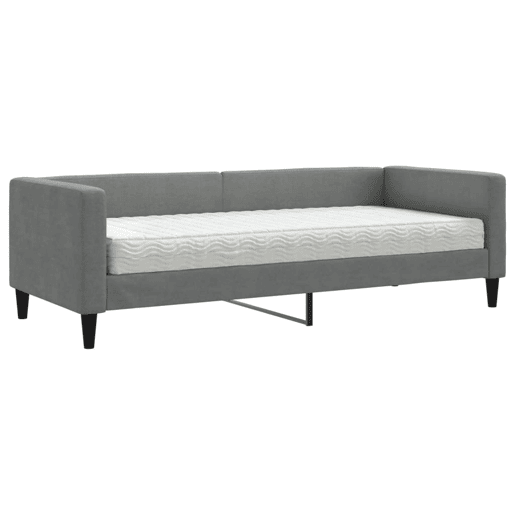 Sofá-cama, Sofá conversível com colchão 80x200 cm tecido cinzento-escuro