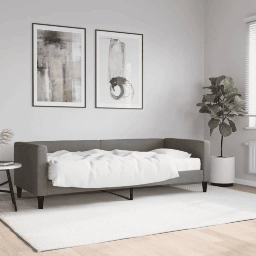 Sofá-cama, Sofá conversível com colchão 80x200 cm tecido cinzento-escuro