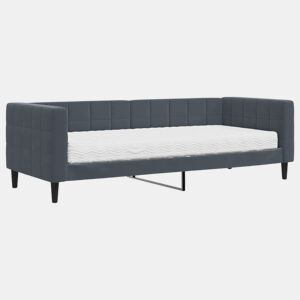 Sofá-cama, Sofá conversível com colchão 80x200 cm veludo cinzento-escuro