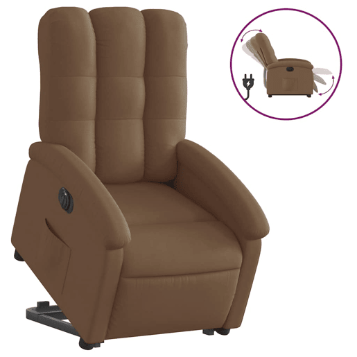 Poltrona reclinável - Poltrona relax elétrica tecido castanho