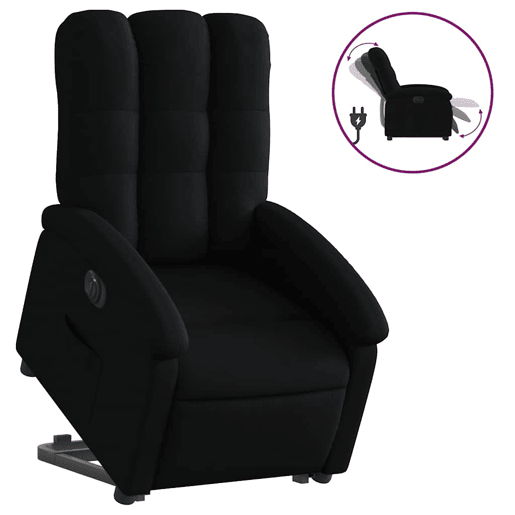 Poltrona reclinável - Poltrona relax elétrica tecido preto