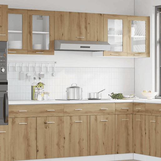 Armário parede para cozinha - Cozinha modular com porta vidro