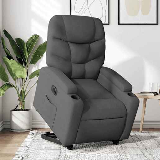 Poltrona reclinável - Poltrona relax elétrica tecido cinzento-escuro