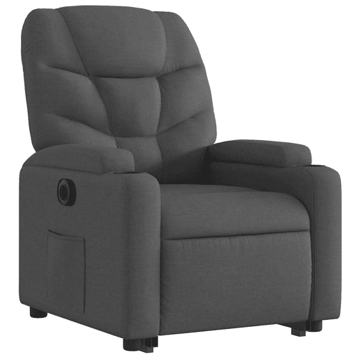 Poltrona reclinável - Poltrona relax elétrica tecido cinzento-escuro