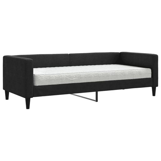 Sofá-cama, Sofá conversível com colchão 80x200 cm tecido preto