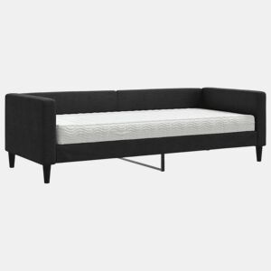 Sofá-cama, Sofá conversível com colchão 80x200 cm tecido preto