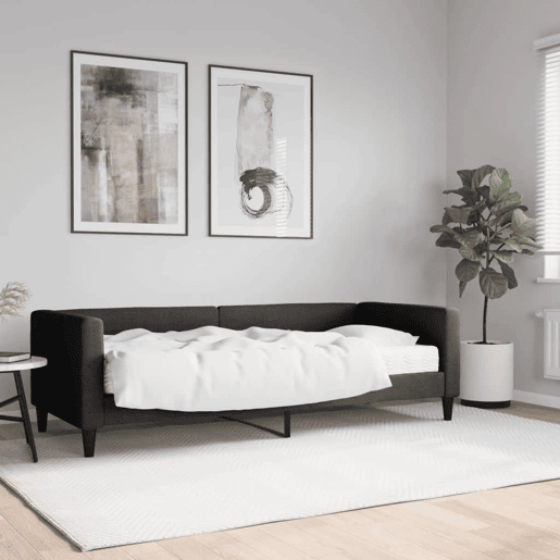 Sofá-cama, Sofá conversível com colchão 80x200 cm tecido preto