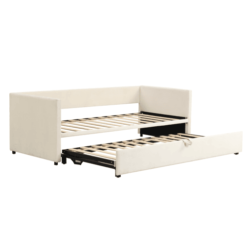 Sofá-cama 90180*200 cm - Com estrados, multifuncional, tecido de veludo bege