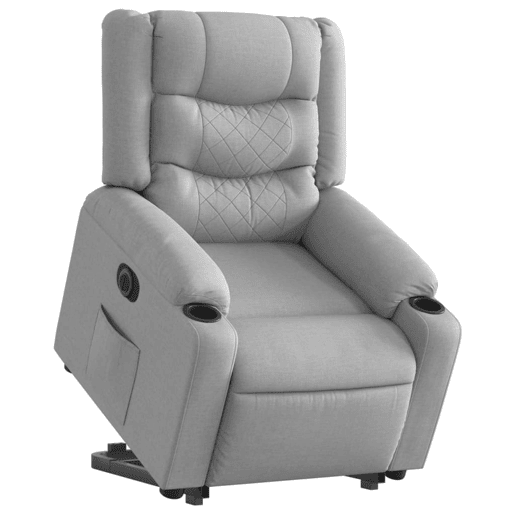 Poltrona reclinável - Poltrona relax elétrica tecido cinzento-claro