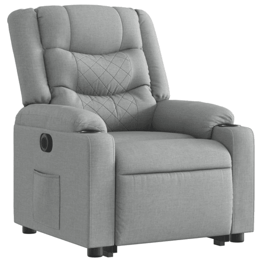 Poltrona reclinável - Poltrona relax elétrica tecido cinzento-claro