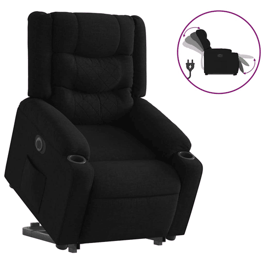 Poltrona reclinável - Poltrona relax elétrica tecido preto