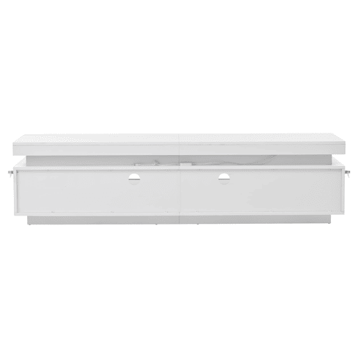 Móvel de TV 175x38x45 cm - 2 armários em L, 1 gaveta, com LED, adequado para TV de 75 - Branco