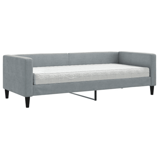Sofá-cama, Sofá conversível com colchão 80x200 cm tecido cinzento-claro