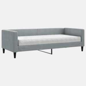 Sofá-cama, Sofá conversível com colchão 80x200 cm tecido cinzento-claro