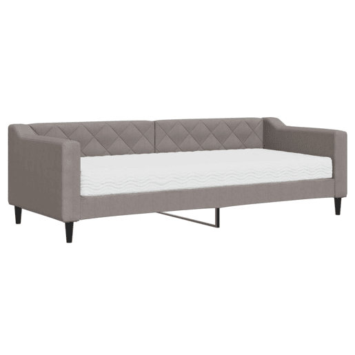 Sofá-cama, Sofá conversível com colchão 80x200 cm tecido cinzento-acastanhado