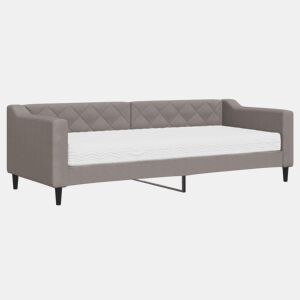 Sofá-cama, Sofá conversível com colchão 80x200 cm tecido cinzento-acastanhado