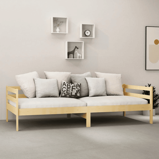 Sofá-cama, Sofá conversível com colchão 90x200 cm pinho maciço