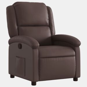 Poltrona reclinável - Poltrona relax couro artificial castanho