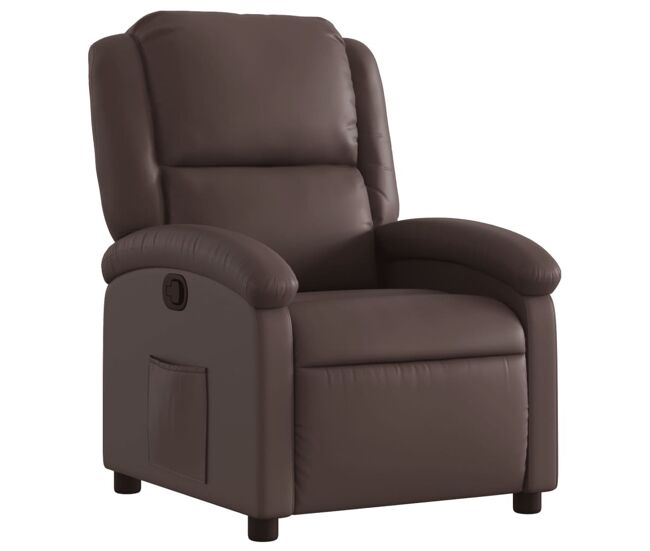 Sillón reclinable - sillón relax de cuero sintético marrón